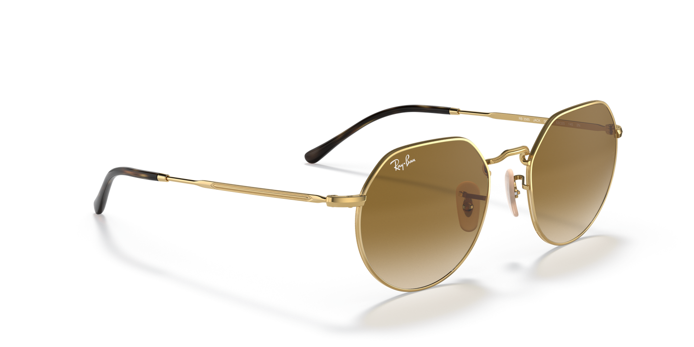 Anteojos de Sol Ray-Ban Jack 3565 Gld Shn, Brn G