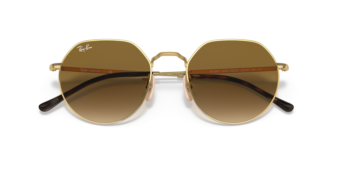 Anteojos de Sol Ray-Ban Jack 3565 Gld Shn, Brn G