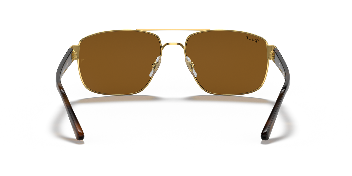 Anteojos de sol Ray-Ban RB3663 60, Gld, Brn Polarizado