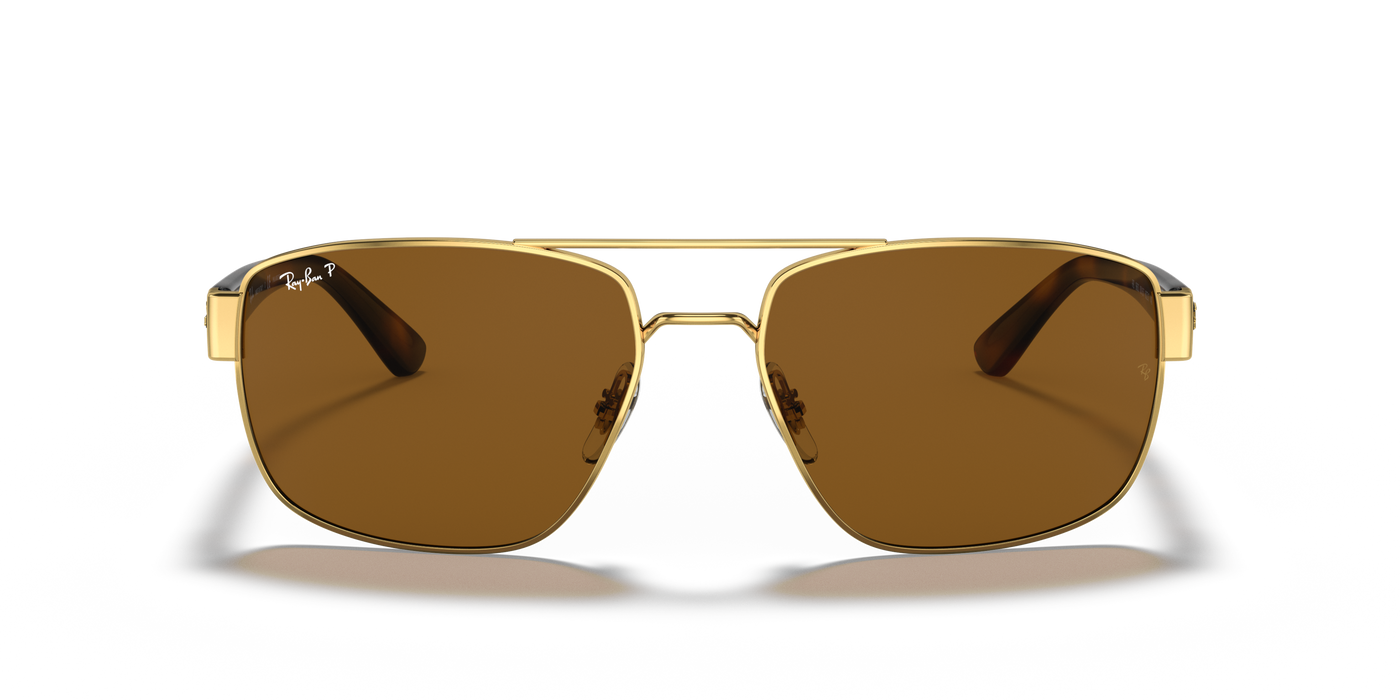 Anteojos de sol Ray-Ban RB3663 60, Gld, Brn Polarizado