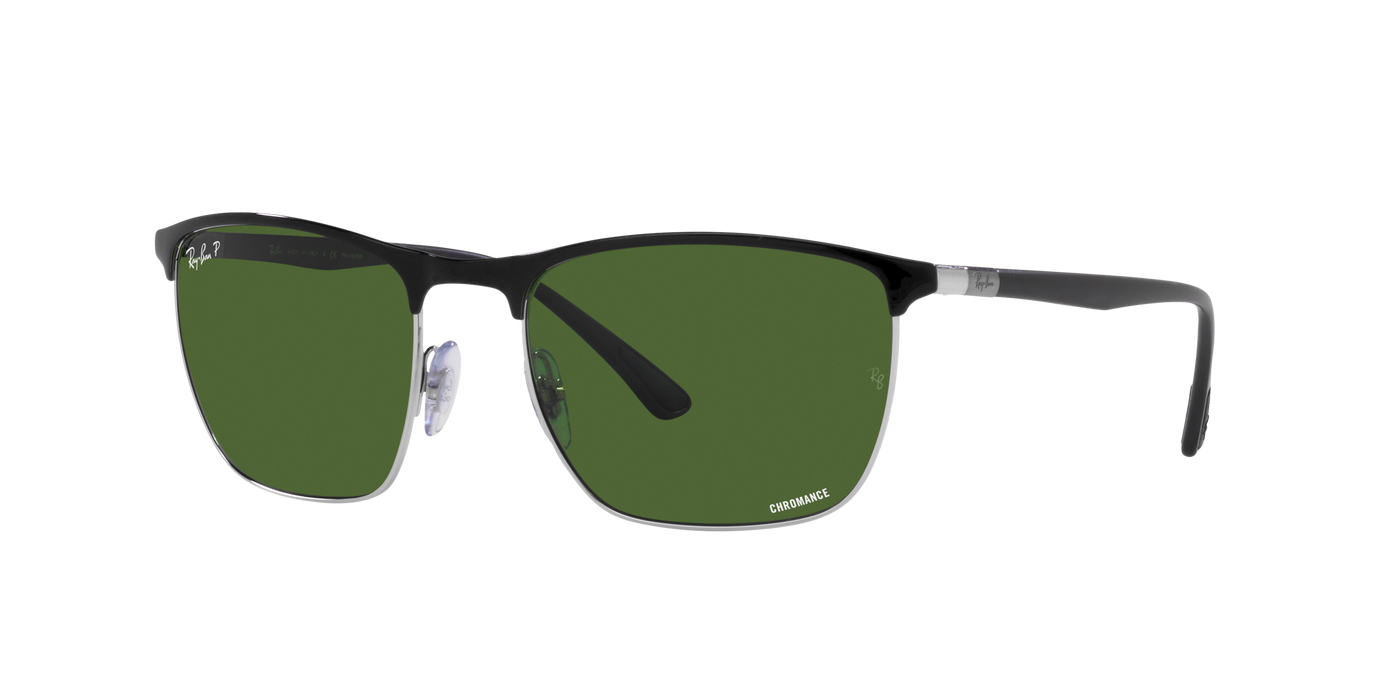 Anteojos de sol Ray-Ban RB3686, BLK SHN, GRN Polarizado